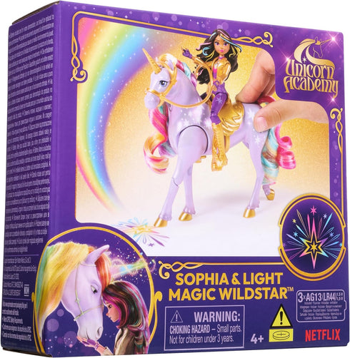 Unicorn Academy, Sophia & Light Magic Wildstar with Rainbow Light-up Effects, 2 Riding Accessories, Dolls & Unicorn Toys for Girls Ages 4 and up...
