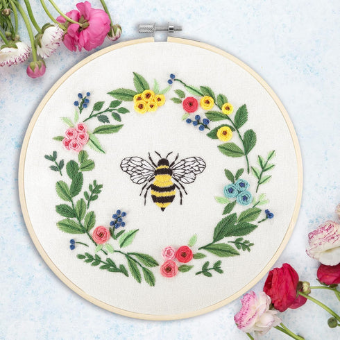 3 Sets of Full Range Embroidery Kits for Adults, Stamped Embroidery kit Include Stamped Embroidery Cloth with Floral Pattern, Embroidery Hoops, Co...