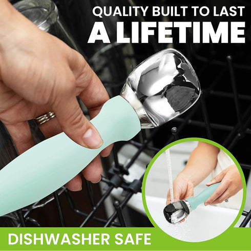 Spring Chef Stainless Steel Ice Cream Scoop - Dishwasher Safe Metal Ice Cream Scooper, Heavy Duty Kitchen Tool with Soft Grip Anti-Freeze Handle, ...