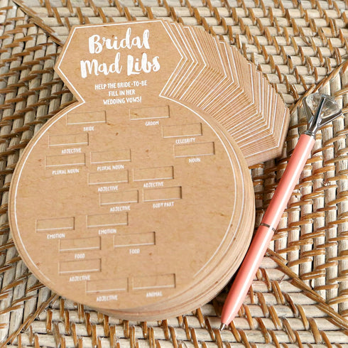 Kate Aspen 28441NA Bridal Shower Games, Ring Shaped Mad Libs Cards (Set of 50) Wedding Shower Game, Engagement Party, Bachelorette Party Game, Kra...