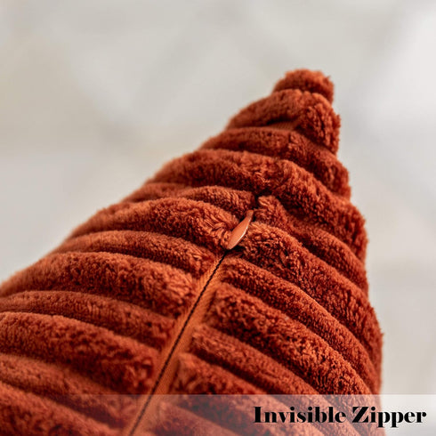 Kevin Textile Set of 2 Fall Pillow Covers Solid Supersoft Corduroy Handmade Decorative Velvet Throw Pillow Cushion Cover for Seasonal Autumn, Burn...
