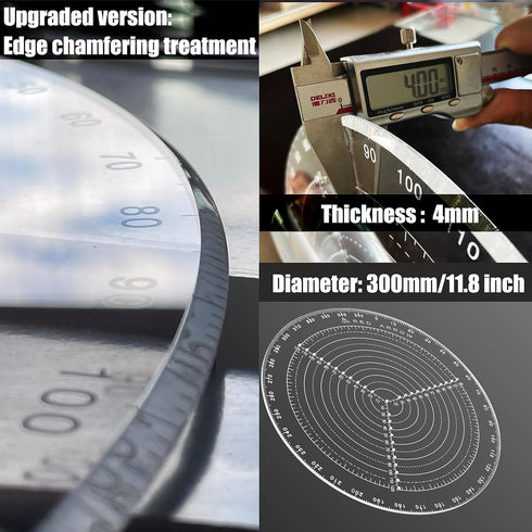 300 mm 12 Inch diameter Largest Round Center Finder Compass Drawing Circles Lathe Work and Woodturners Ideal For Locating Center on Logs and Gener...