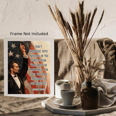 Posterizer 1 pcs-Republicans Conservatives Liberals-Abraham Lincoln-Patriotic & Military Art-Quotes-Gift for US Military Veterans-Decor for Home &...