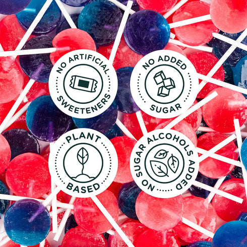 SmartSweets Lollipops, 3oz, Blue Raspberry & Watermelon Flavors, Hard Candy with Low Sugar (1g), Low Calorie (40), No Artificial Sweeteners, Plant...