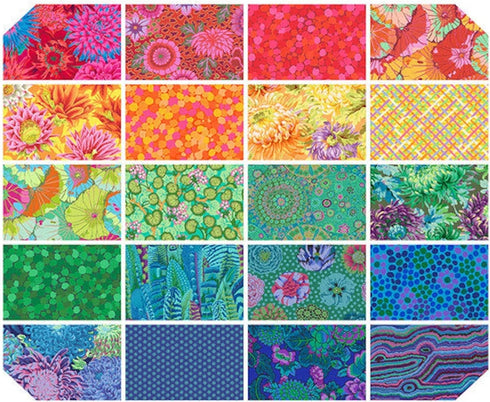 Kaffe Fassett Classics Plus Rainbow 5" Charm Pack for Free Spirit Fabrics 42 5" Fabric Squares...