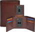 Real Leather Mens Trifold Wallet RFID Blocking Slim Minimalist Front Pocket - Thin & Stylish with ID Window in Gift Box...