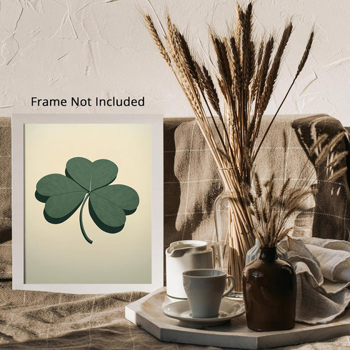 Posterizer 1 pcs-minimalist four-leaf clover sweet design poster 3-Floral & Botanical Art- Gift for Men Women Entrepreneur Teens -Chic Home Decor-...
