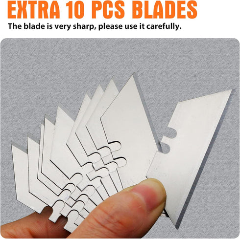 XW Retractable Utility Knife, Box Cutter Set for Cartons with Quick Blade Change, Extra 10 Blades Included, 6-Pack...