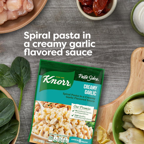 Knorr Pasta Sides Creamy Garlic For Delicious Quick Pasta Side Dishes No Artificial Flavors, No Preservatives 4.4 oz...