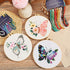6 Set Butterfly Embroidery Kit Butterfly and Flower Cross Stitch Set Embroidery Kits for Adults with Patterns Instructions Embroidery Hoops Thread...