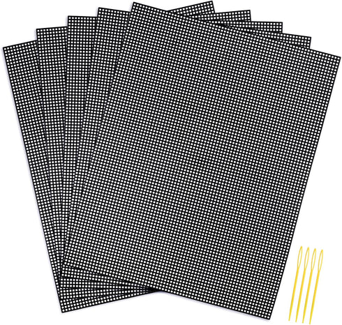 Pllieay 5 Pieces 7 Count Plastic Mesh Canvas Sheets for Embroidery, Acrylic Yarn Crafting, Knit and Crochet Projects (10.2 x 13.2 inch, Come with ...