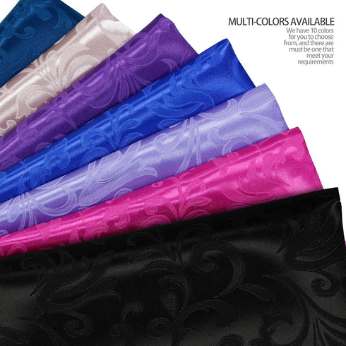 Jacquard Satin Fabric by The Yard - 60 Inch Wide, Shiny Brocade Black Fabric Smooth & Floral Damask Fabric for DIY Decorations, Craft, Wedding Dre...