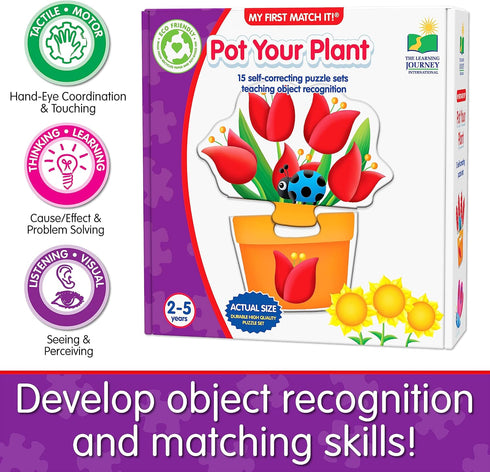 The Learning Journey: My First Match It! - Pot Your Plant - Toddler Educational Games - 15 Self-Correcting Two Piece Puzzle Set- Learning Activiti...