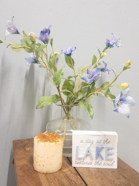 "A Day at the Lake Restores the Soul 3D Block Sign - Rustic Home Decor - Lake House Decor - Great Gift for Lake Lovers...