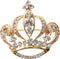 Navachi 18k Gold Plated Multicolor Crystal Royal Crown Brooch Pins...