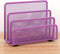 EASEPRES Desk Mail Organizer, Purple 2 Pack Office Small Letter Sorter Desktop File Organizer Metal Mesh with 3 Vertical Upright Compartments...