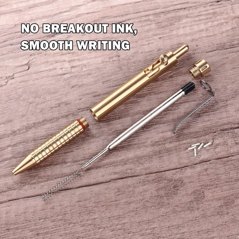 SMOOTHERPRO Heavy Weight Solid Brass Bolt Action Pen Compatible with Parker Refill for Tremor Parkinson Arthritic Hands EDC Office Business Signat...