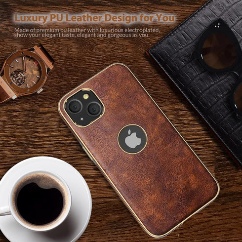 LOHASIC for iPhone 13 Case, Vintage Leather Thin Slim Luxury PU Soft Flexible Bumper Non-Slip Grip Shockproof Anti-Scratch Full Body Protective Co...