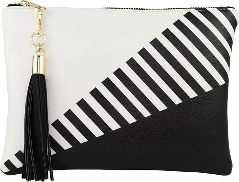 B BRENTANO Vegan Clutch Bag Pouch with Tassel Accent...