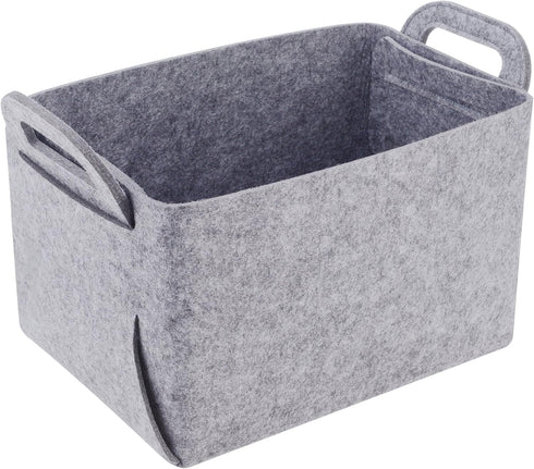 Storage Basket Felt Storage Bin Collapsible & Convenient Box Organizer with Carry Handles for Office Bedroom Closet Babies Nursery Toys DVD Laundr...
