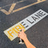 Fire Lane No Parking Stencil Set, 25.6x5.8" No Parking Template & 23.5x5.8" Fire Lane Stencil for Parking Lot Paint Templates Flexible Plastic Tra...