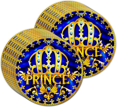 Royal Blue Prince Birthday Party Baby Shower Supplies Set Plates Napkins Cups Tableware Kit for 16...