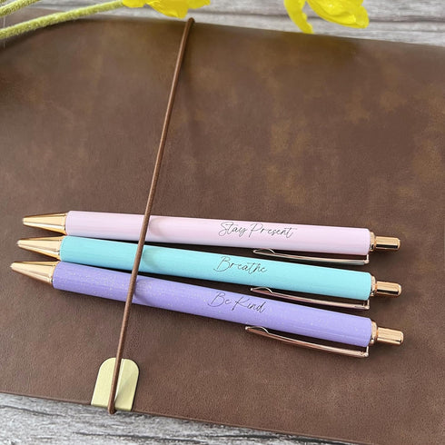 Jxueych Fancy Metal Pen Set with Inspirational Motivational Quotes Nice and Cute Boss Lady Gifts Teacher Pens Office Decor Coworker Employee Appre...