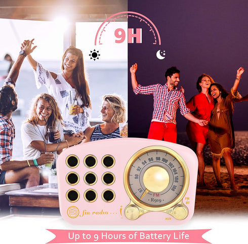 Retro Bluetooth Speaker FM Vintage Radio with Loud Volume, Strong Bass Enhancement, Bluetooth 5.0 Wireless Connection, Loud Volume,TF Card & MP3 P...