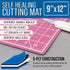 U.S. Art Supply 9" x 12" Self-Healing Cutting Mat 5-Ply - Double-Sided Pink/Blue Craft Mat, Non-Slip Cutting Mats for Crafts, Sewing, Quilting, Sc...