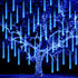 Christmas Lights Outdoor, 288 LED 12" 8 Tubes Meteor Shower Lights Outdoor Christmas Decorations Plug in, Waterproof Snow Falling Rain Icicle Xmas...