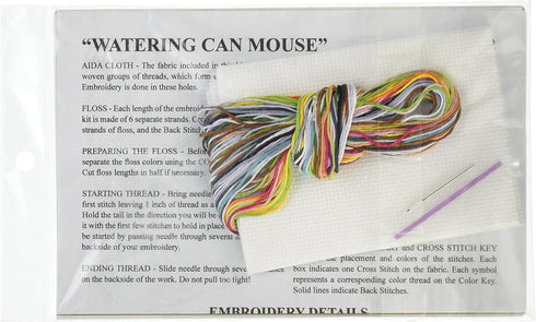 Design Works Crafts Watering Can Mouse, 5 x 7 Counted Cross Stitch Kit, 5" by 7", Multi-Colour...