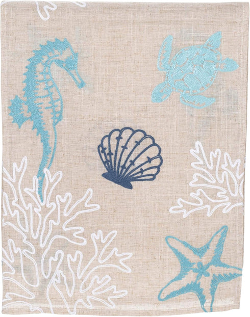 DII Design Imports Seashore Embroidered Table Runner...