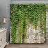 Stone Brick Wall Shower Curtain Green Leaves Garden Landscape Nature Plant Scenery Rustic Marble Rocks Stone Wall Bathtub Curtains Fabric Bathroom...