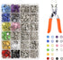 Lesnala 240 Sets 9.5mm Metal Snaps Buttons with Fastener Pliers Press Kit Tool 12 Colors, Metal Press Studs for Leather Rivets Children's Bodysuit...
