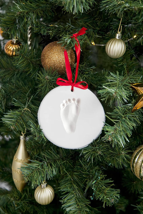 Pearhead Babyprints Baby's First Handprint or Footprint Ornament Kit, Easy No-Bake DIY Clay Impression Kit, Christmas Baby Gift, Baby Keepsake Orn...