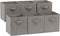 GiveAbay Basics Collapsible Fabric Storage Cubes Organizer with Handles, 10.5"x10.5"x11", Pack of 6, Gray...