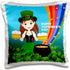 3dRose pc_180266_1 Girl with Beer Celebrating Saint Patrick Day Near Pot of Gold - Pillow Case, 16 by 16"...