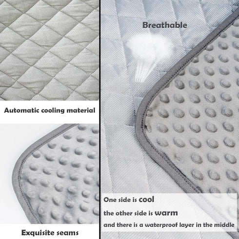 BAMY Cat Cooling Mat Summer Dog Silk Pad Self Cooling Cushion Washable Kitten Ice Blanket with Duck Strawberry Pattern (Grey, M (27.6"x19.7"))...