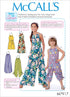 McCall's Learn Girl's Tie and Bell Leg Romper and Jumpsuit, Sizes 7-14 Sewing Pattern, various, White...