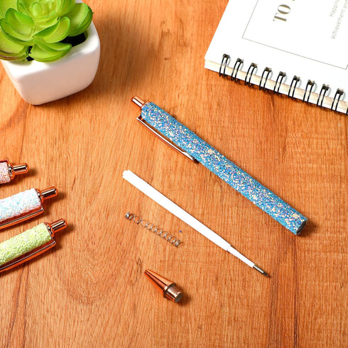 11 Pcs Fancy Pens for Women Glitter Pretty Cute Pens Sparkly Retractable Pens Black Ink Medium Point 1.0 mm Cool Journaling Pens for Women Girls(S...