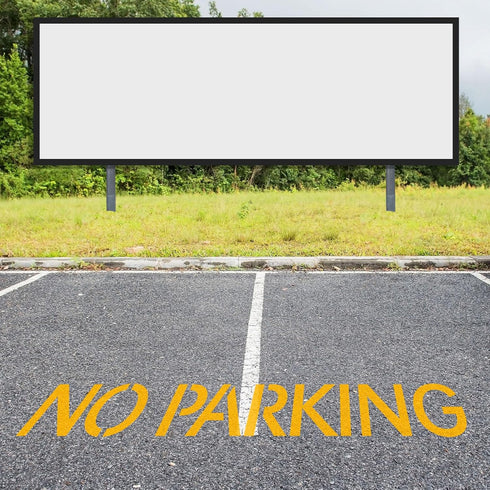 Qilery 2 Pcs Reserved Reusable Pavement Letter Stencil No Parking 4 x 26'' Parking Lot Stencil Recycled Cardboard Floor Stencil Pavement Marking S...