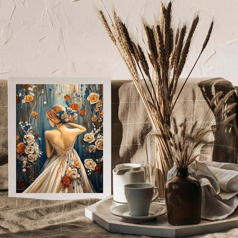 Posterizer 1 pcs-woman and delicate paster flowers-girly poster -2-Romantic Art-Holiday Poster Collection-Gift for Couples boyfriend girlfriend Hu...