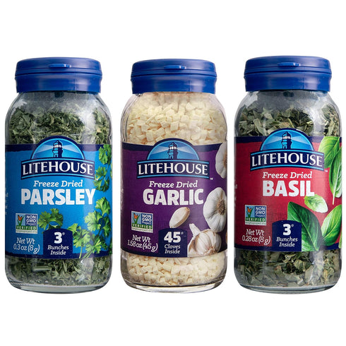 Litehouse Freeze-Dried Herbs Flavors of Italy - Freeze Dried Garlic, Freeze Dried Basil, Freeze Dried Parsley, Non-GMO, Gluten-Free - 3-Pack...