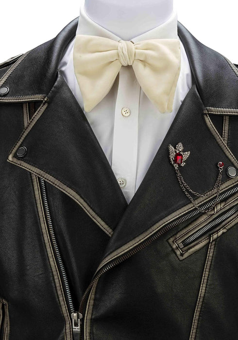 an KINGPiiN Lapel Pin for Men Crowned Stone with Hanging Chain Tassel Brooch Costume Pin Shirt Studs Men's Accessories (Gun Metal-Red)...