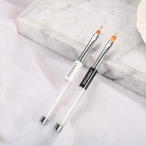 LWBTOSEE 5PCS Nail Ombre Brush Nail Art Painting Pen Brush UV Gel Polish Gradient Color Rhinestone Crystal Acrylic Liner Brush Painting Pen Gel Po...