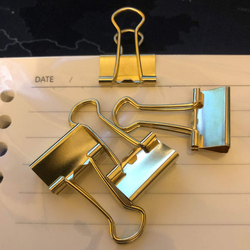 Binder Clips Small Metal Clamp - 3/4 in (0.75 inch) (Gold, 40 - Count)...