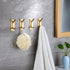 Taozun Adhesive Hooks - Gold Towel Hooks Coat Hooks, Stainless Steel 4-Pack Wall Hooks for Hanging Robe Sponges in Bathroom and Bedroom...