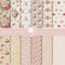Whaline 12 Designs Spring Pattern Paper 24 Sheet Rose Floral Scrapbook Paper Pink Double-Sided Collection Decorative Craft Paper Folded Flat for C...