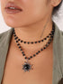 Sacina Gothic Black Sun Necklace, Black Sun Crystal Pendant, Black Bead Choker Necklace, Gothic Necklace, Goth Necklace, Halloween Christmas New Y...