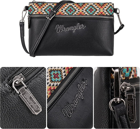 Wrangler Western Cowhide Crossbody Bags for Women Clutch Wristlet Purse...